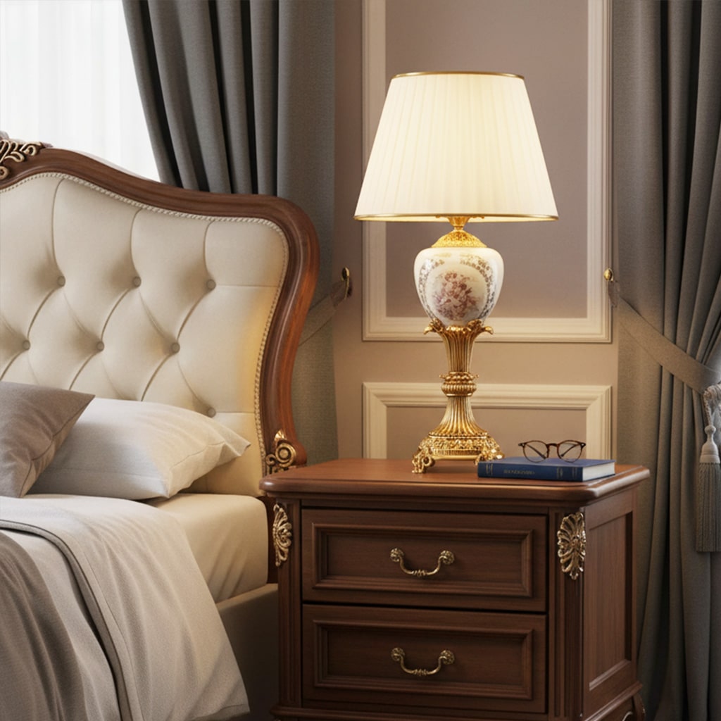 آباژور رومیزی سفید زیبا