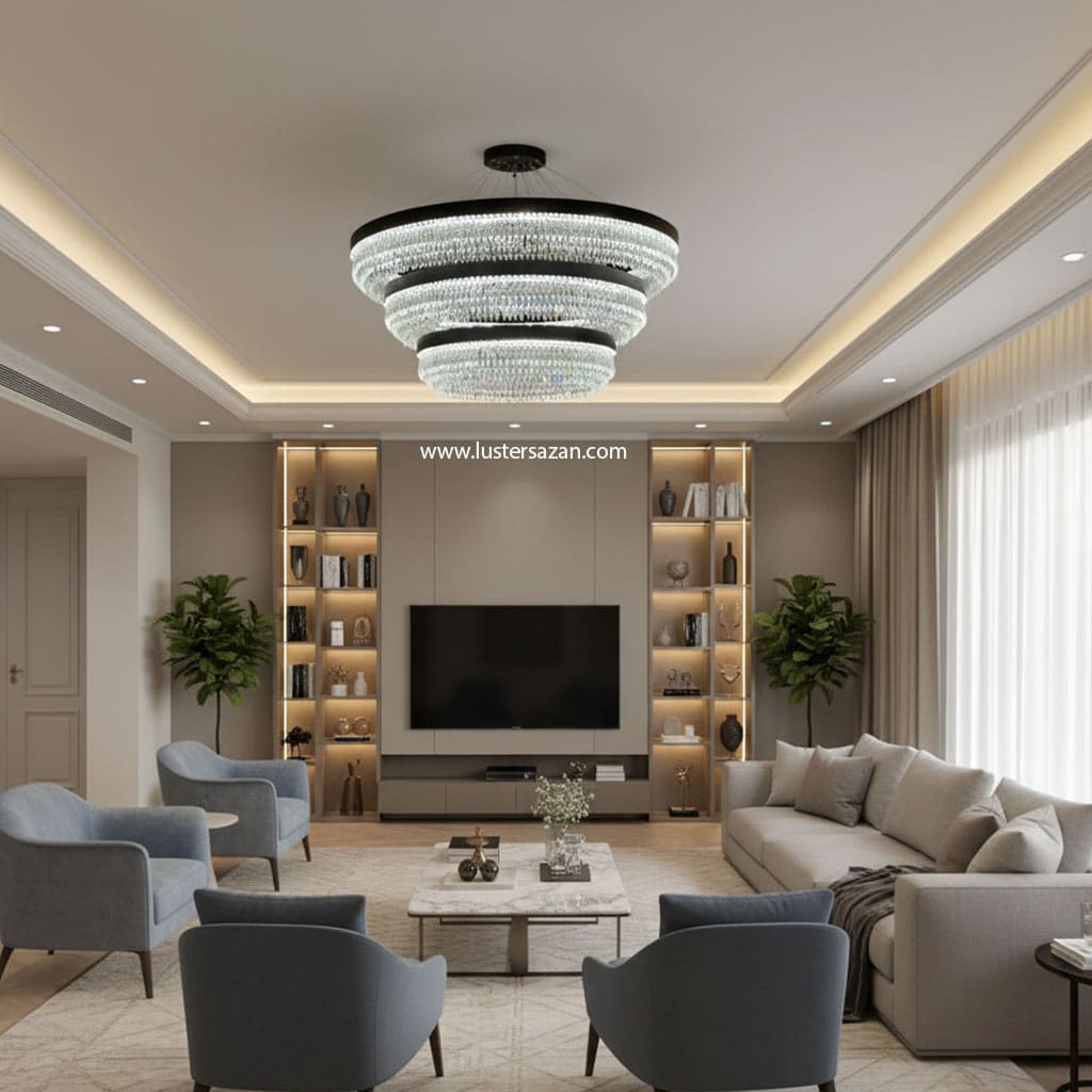 لوستر سه طبقه مدرن لوسترسازان