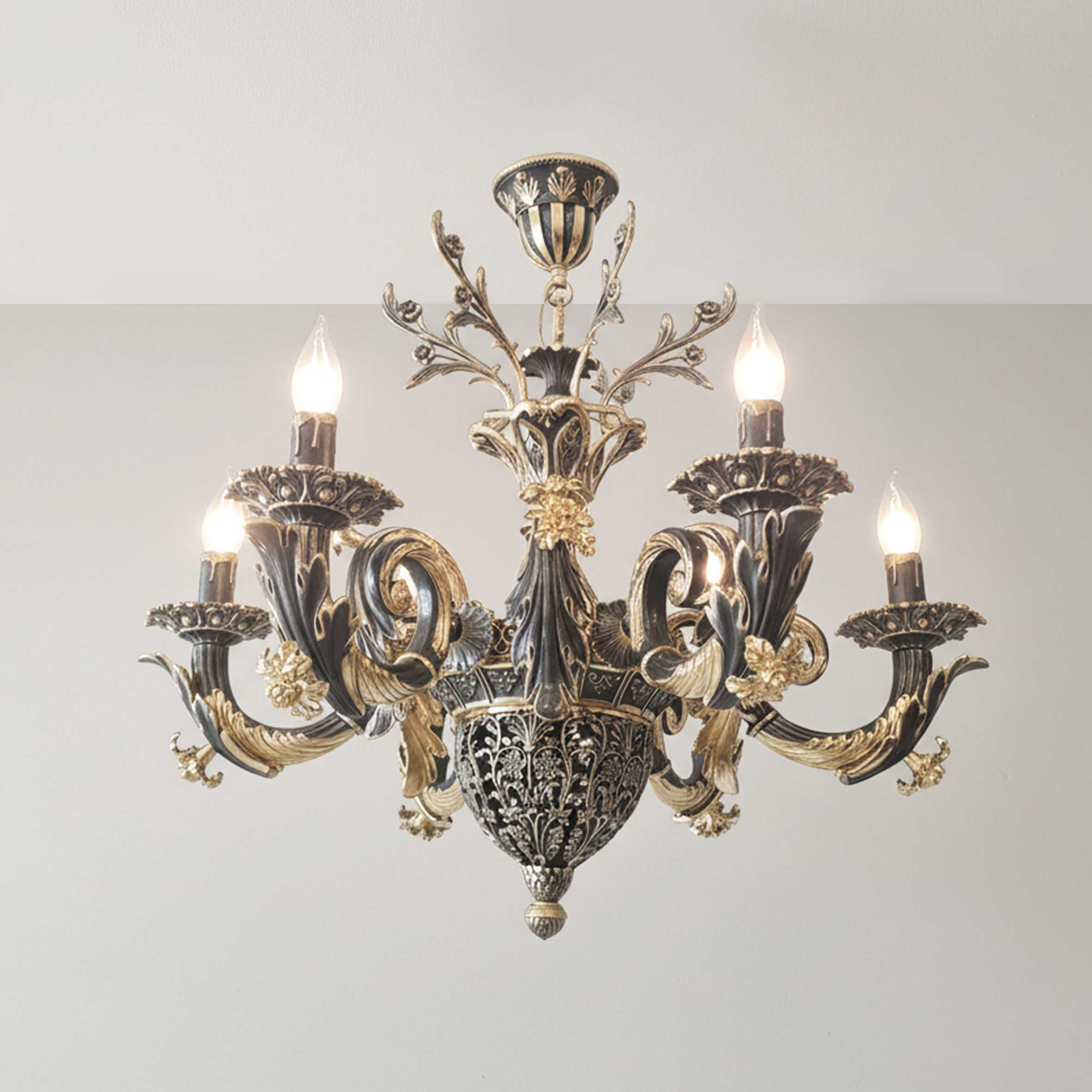 لوستر کلاسیک سلطنتی پذیرایی طلا طوسی