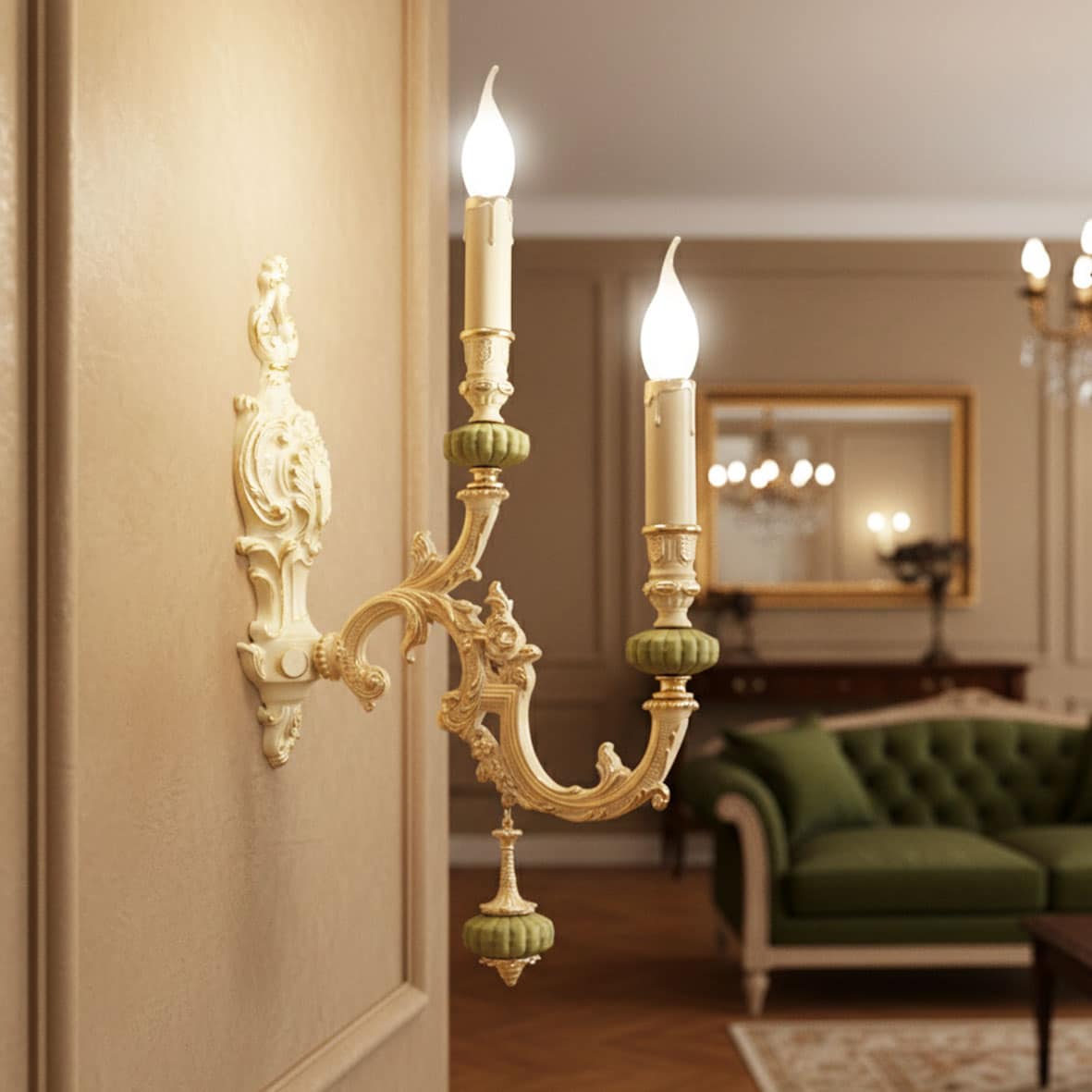 لوستر دیواری سبز لوسترسازان