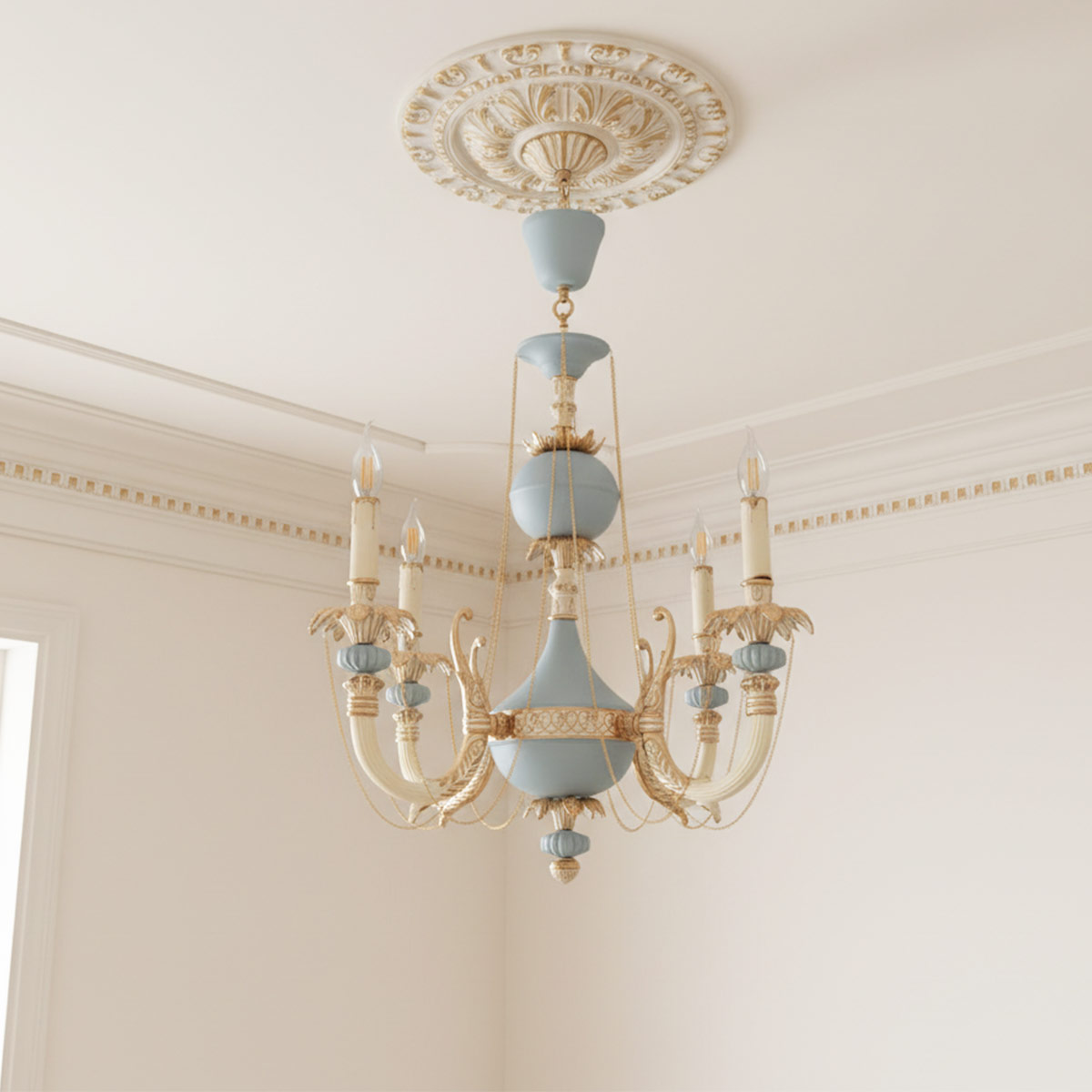 لوستر آبی طلایی نئوکلاسیک جدید