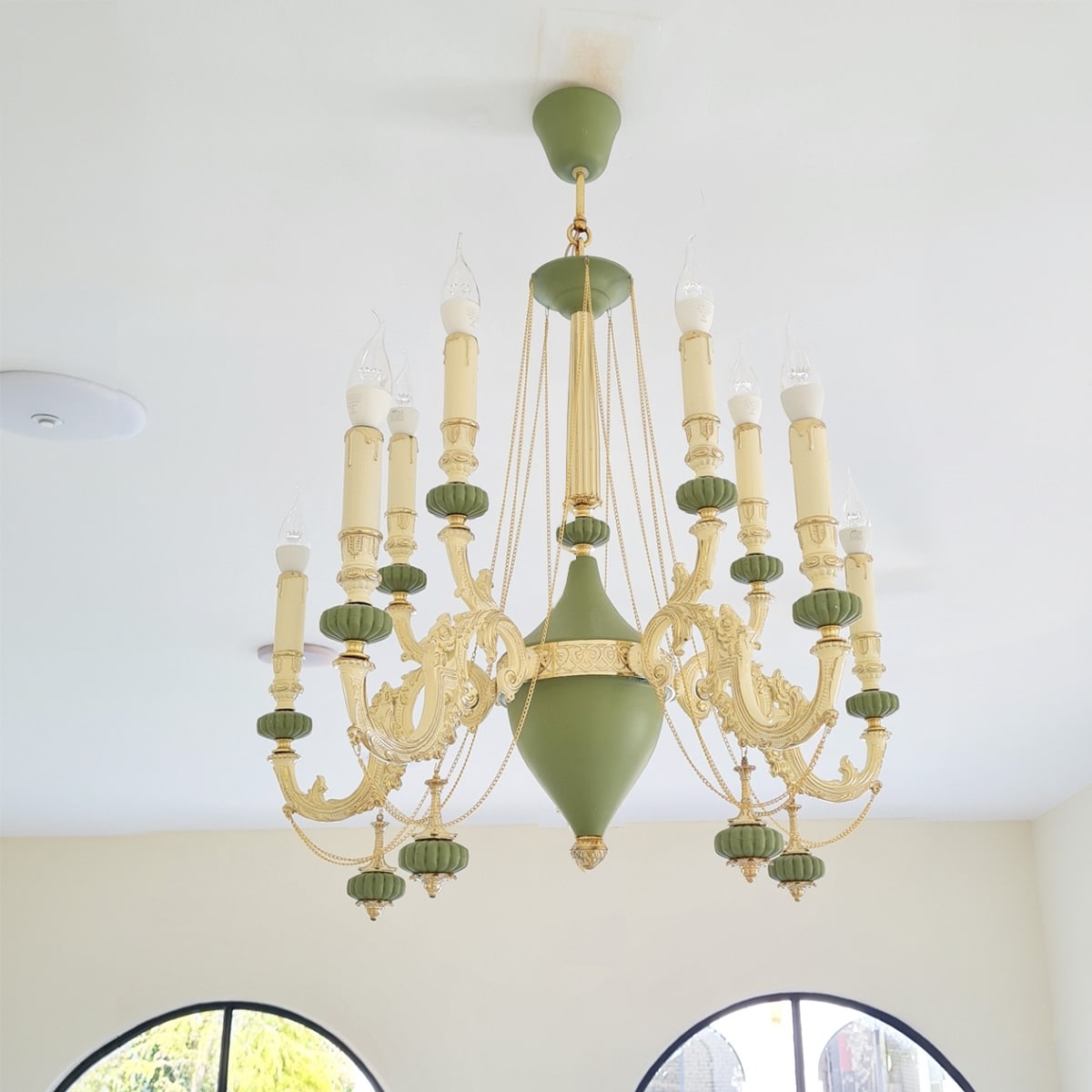 خرید لوستر نئوکلاسیک سبز مدل L1607-4